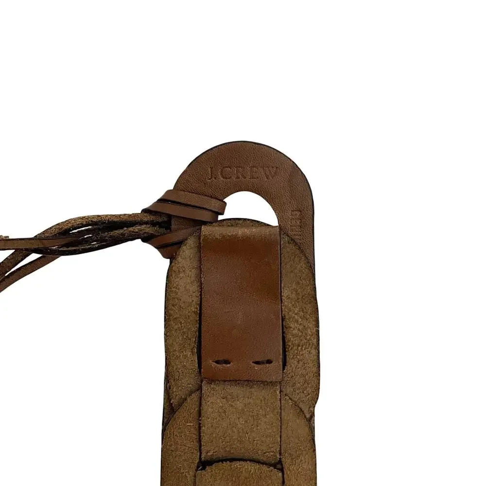 Vintage J.Crew Brown Woven Leather Belt: 90s, Y2K